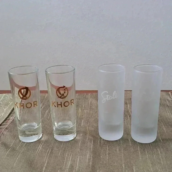 SHOT GLASSES TALL KHOR AND STOLI - Picture 3 of 4